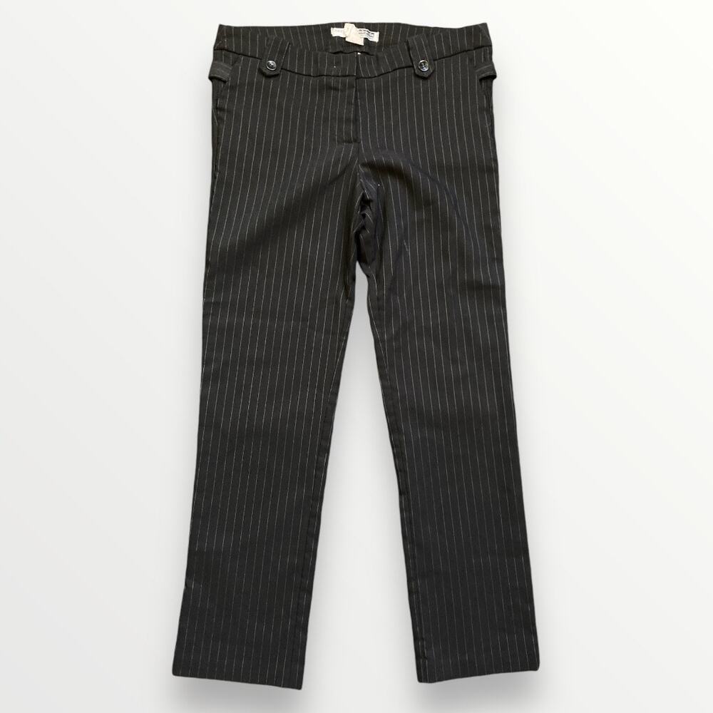 Necessary Objects Women’s Trousers Pinstripe Skinny Ankle Black Size Medium